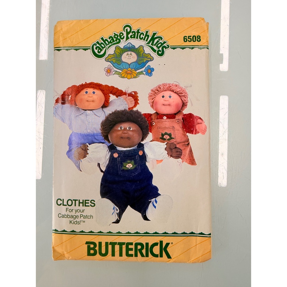 Vintage Butterick 6508 Cabbage Patch Kids Doll Clothes Pattern 1984 One Size